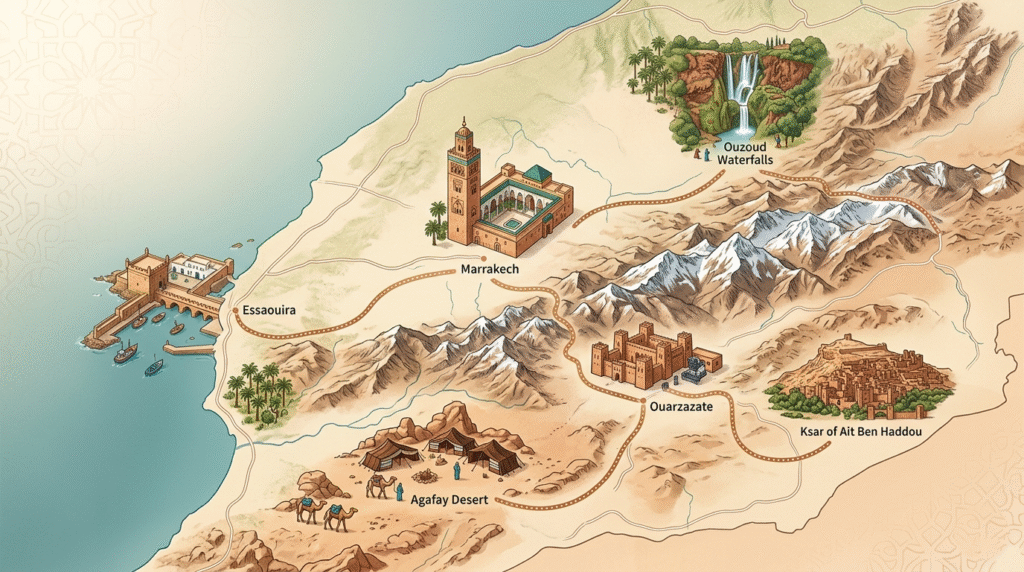 Top 5 des road-trips depuis Marrakech où la location voiture est indispensable